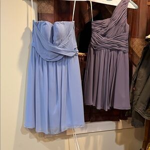 Chic One-Shoulder Dress in Blue and Purple